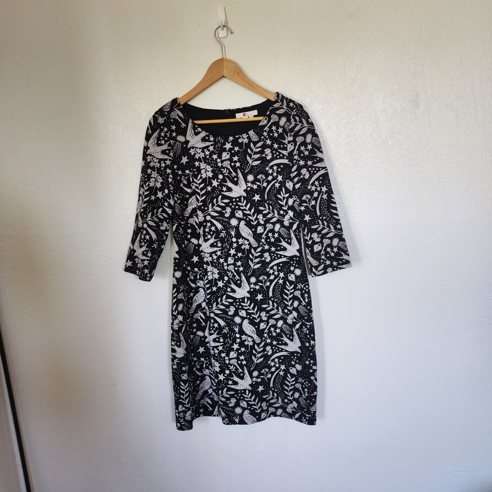 Boden Monochrome Long Sleeve Dress